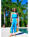 Elizabeth James Presley Pant in Wildflower Aqua