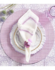 Kim Seybert Jardin Napkin in White & Lilac