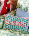 Furbish Studio Sleigh Needlepoint Pillow