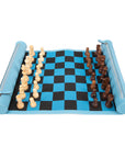 Travel Chess/Checkers Roll - Blue