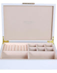 Addison Ross Large White Jewelry Box with Gold