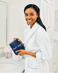 Weezie Navy Makeup Towel with Eyelid