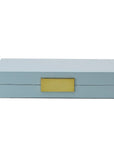 Small Light Blue Lacquer Box with Gold