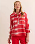 Hinson Wu 3/4 Sleeve Aileen Shirt - Rouge/White