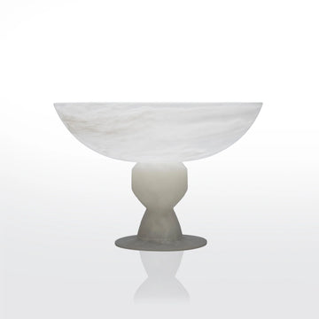 Nashi Medium Footed Bowl - White Swirl