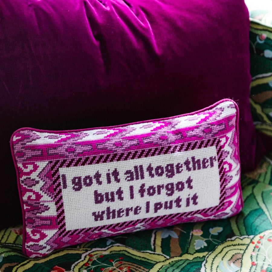 Furbish “Got It All Together” Needlepoint Pillow