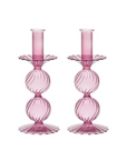 Kim Seybert Bella Candlestick Set of 2: Lavender