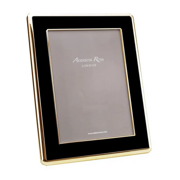 Addison Ross Black Enamel & Gold Curve Frame: 5 x 7"