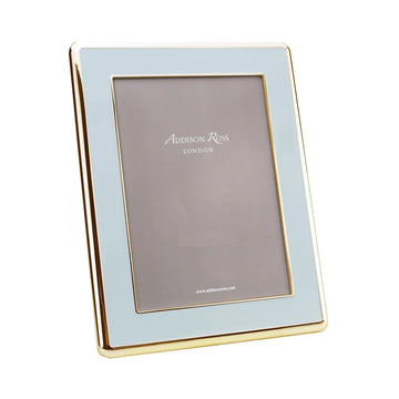 Addison Ross Curved Powder Blue Enamel and Gold Frame : 5x7