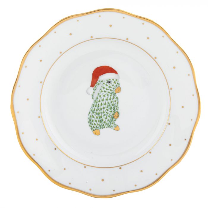 Oates-Marley Wedding Registry: Herend Bunny Christmas Dessert Plate