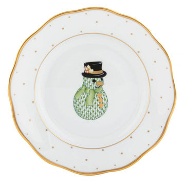 Puletti-Tinsley Wedding Registry: Herend Snowman Christmas Dessert Plate