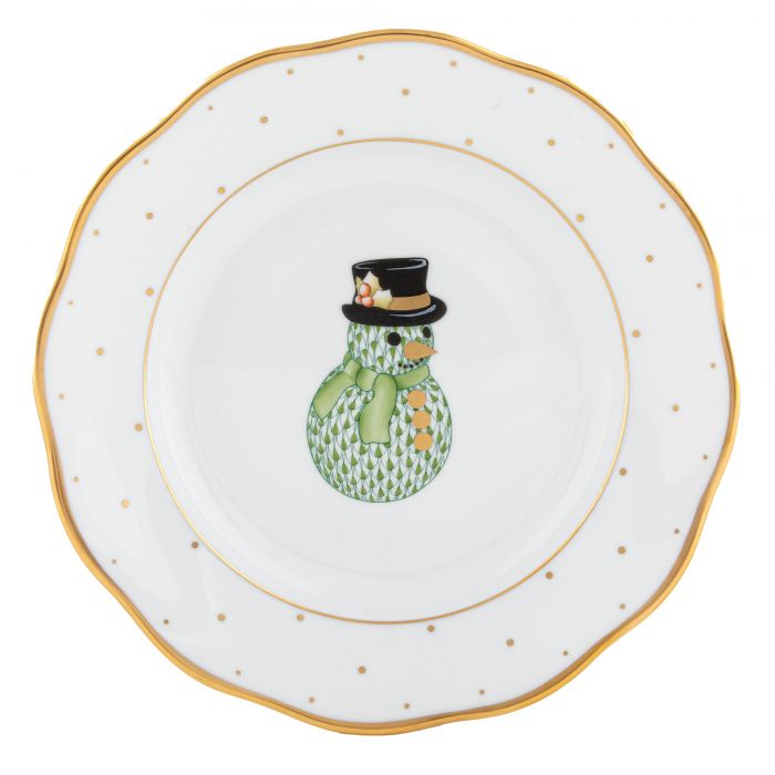 Puletti-Tinsley Wedding Registry: Herend Snowman Christmas Dessert Plate