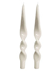 Graziani Lacquer Twist White Candles: Set of 2