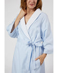 Lenora by Dina Yang Rachael Cotton Robe - Blue