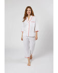 Lenora by Dina Yang Vandy Cotton Pajamas - Coral