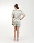 Lenora by Dina Yang Birdie Satin Short Floral Pajamas