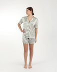 Lenora by Dina Yang Birdie Satin Short Floral Pajamas