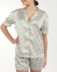 Lenora by Dina Yang Birdie Satin Short Floral Pajamas