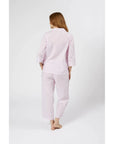 Lenora by Dina Yang Classic Pinstripe Cotton Pajamas - Pink