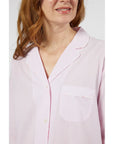 Lenora by Dina Yang Classic Pinstripe Cotton Pajamas - Pink