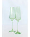 Estelle Champagne Flute-Mint Green : S/2