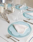 Addison Ross Round Eau de Nil Scalloped Placemats Set of 4