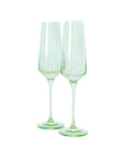 Estelle Champagne Flute-Mint Green : S/2