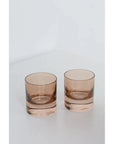 Estelle Rocks Glass-Amber Smoke : S/2