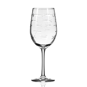 Mearns and Caplanson-Torrens Wedding Registry: School of Fish White Wine Glass