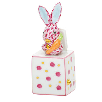 Herend Jack In The Box Bunny - Raspberry