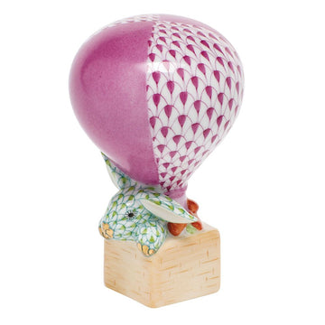 Herend Hot Air Balloon Bunny - Raspberry & KeyLime