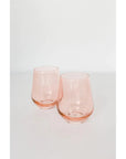 Estelle Stemless Wine-Blush Pink : S/2