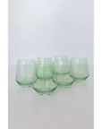 Estelle Stemless Wine-mint green : S/6