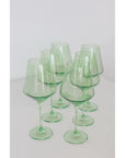 Estelle Wine Stem-Mint Green : S/6