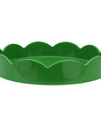 Addison Ross Leaf Green Round Scalloped Tray 8.5"