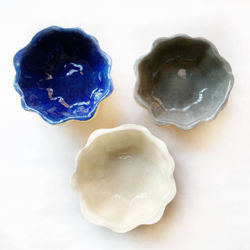 Puletti-Tinsley Wedding Registry: Terra Firma Mini Scalloped Bowl in Cobalt