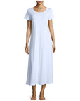 P. Jamas Butterknit Long Gown Short Sleeve - Blue