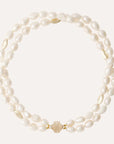 Gold Rush White Pearl Necklace-16.5"