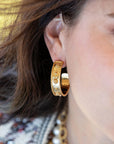 Berry Hoop Earrings in Hammered Gold