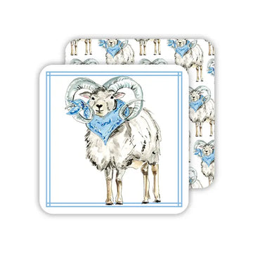 Ram with Blue Bandana Coasters