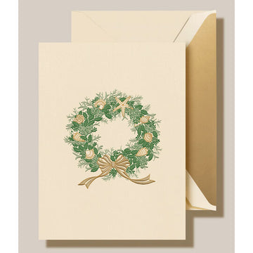 Crane & Co. Engraved Seashells Wreath Cards: Set of 10