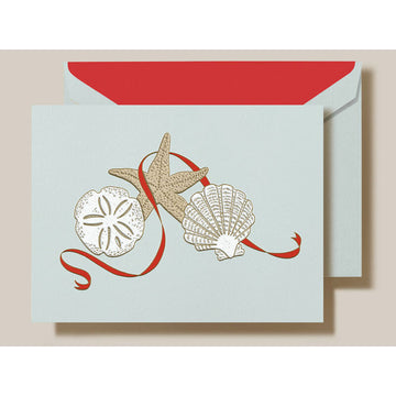 Crane & Co. Engraved Elegant Seashells Cards: Set of 10