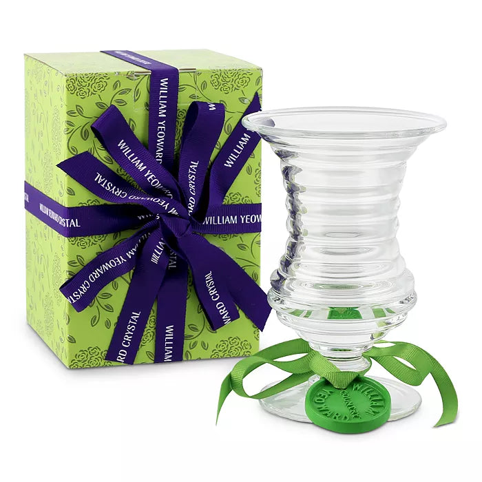 William Yeoward Crystal Ripples Footed Vase - 8.5"