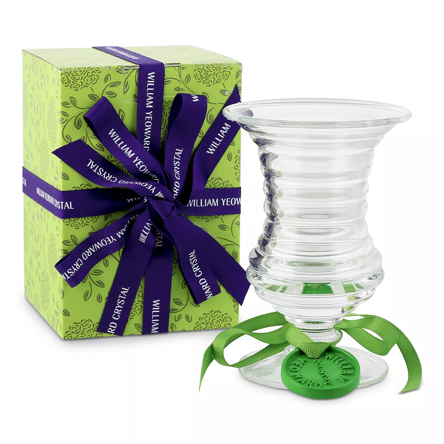 William Yeoward Crystal Ripples Footed Vase - 6"