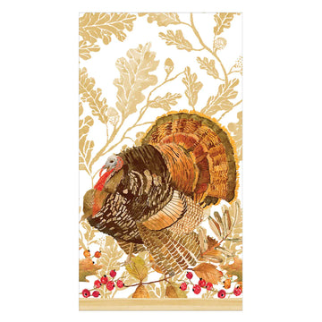 Caspari Woodland Turkey Guest Napkins - 15