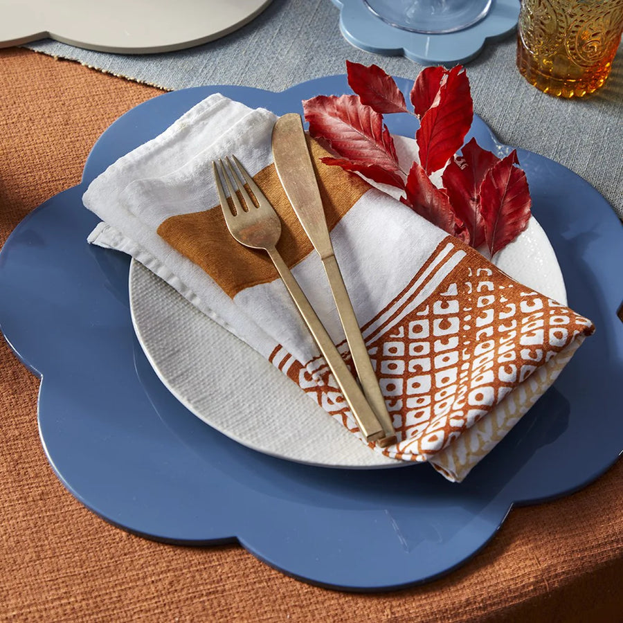 Addison Ross Scallop Chambray Blue Large Placemat