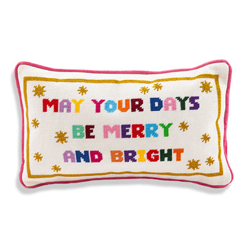 Furbish Studio Merry & Bright Needlepoint Pillow