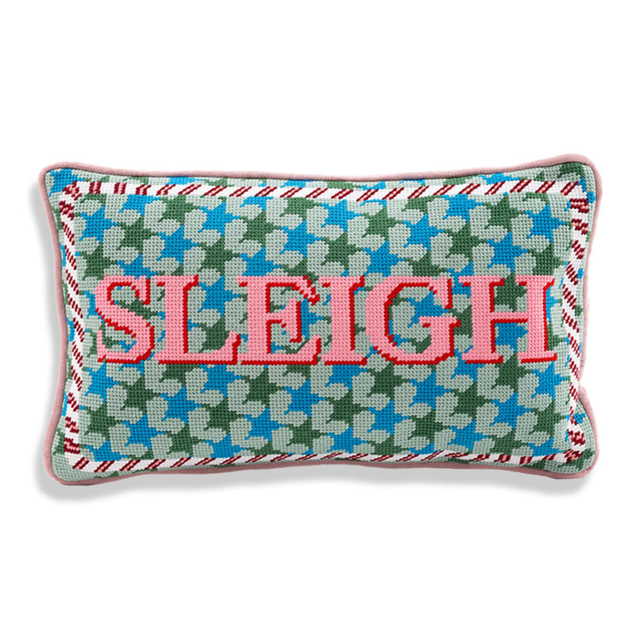 Furbish Studio Sleigh Needlepoint Pillow
