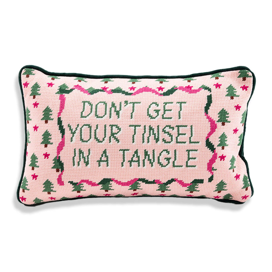 Furbish Studio Tinsel in a Tangle Needlepoint Pillow