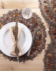 Two’s Company Pheasant Feather Round Placemat